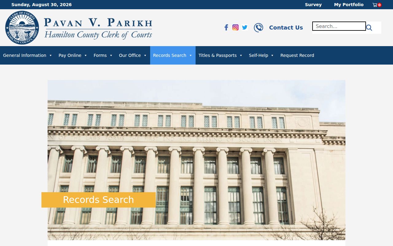 Anderson Township residents directory Hamilton County Clerk records search