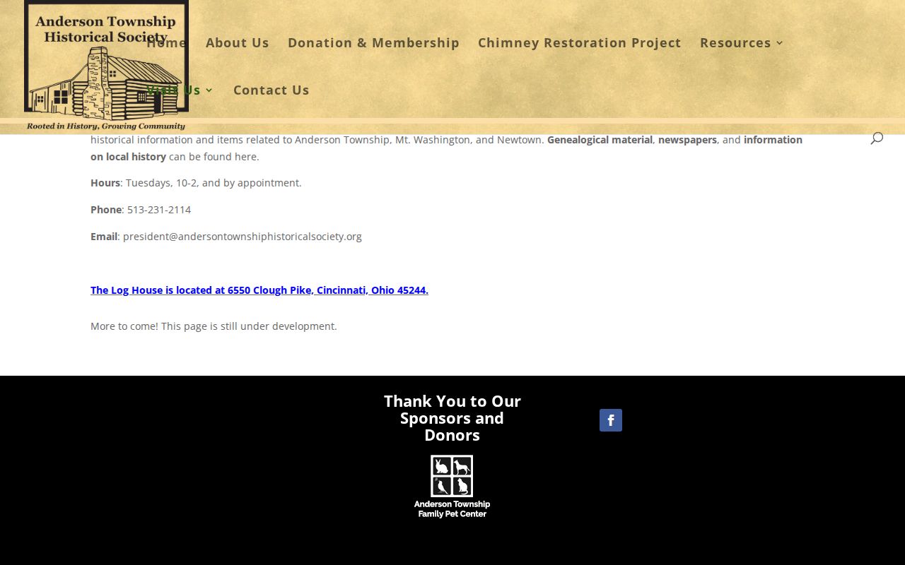 Anderson Township city directory local research archives