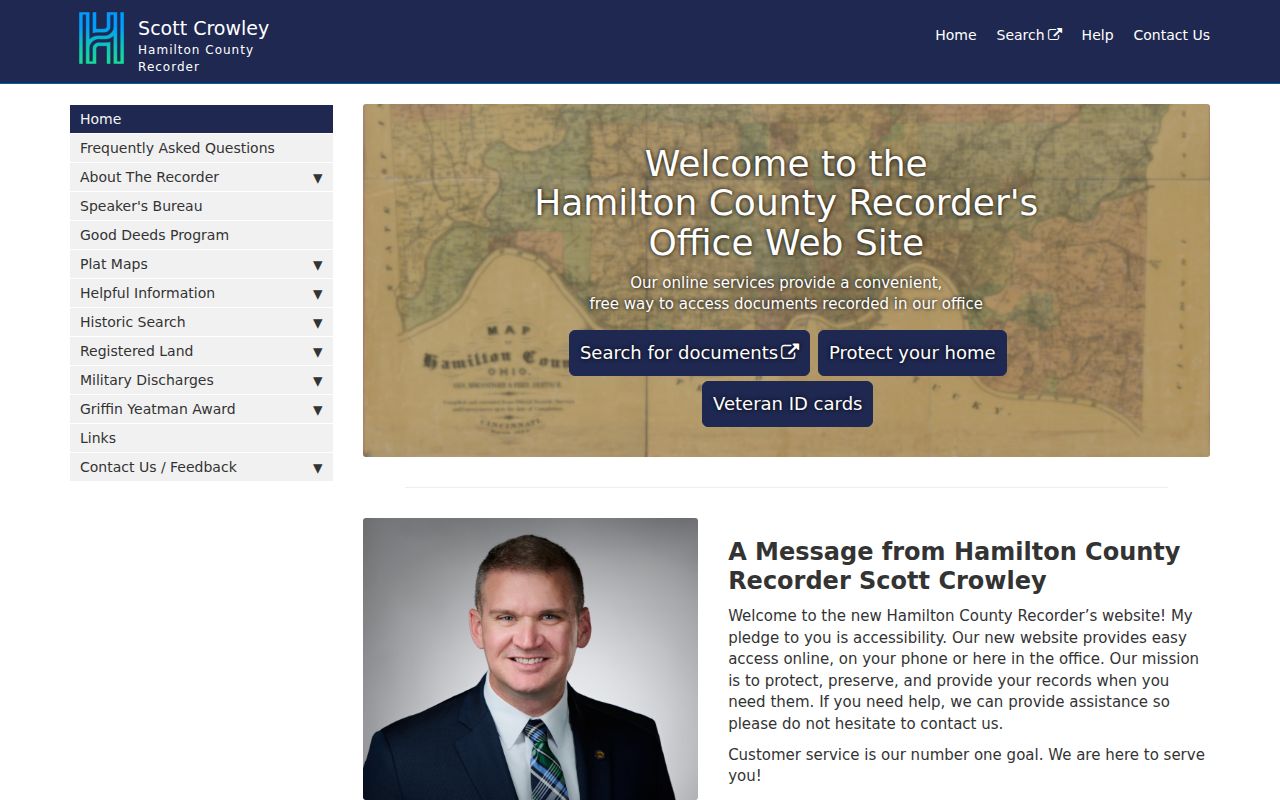 Anderson Township street directory Hamilton County Recorder records source